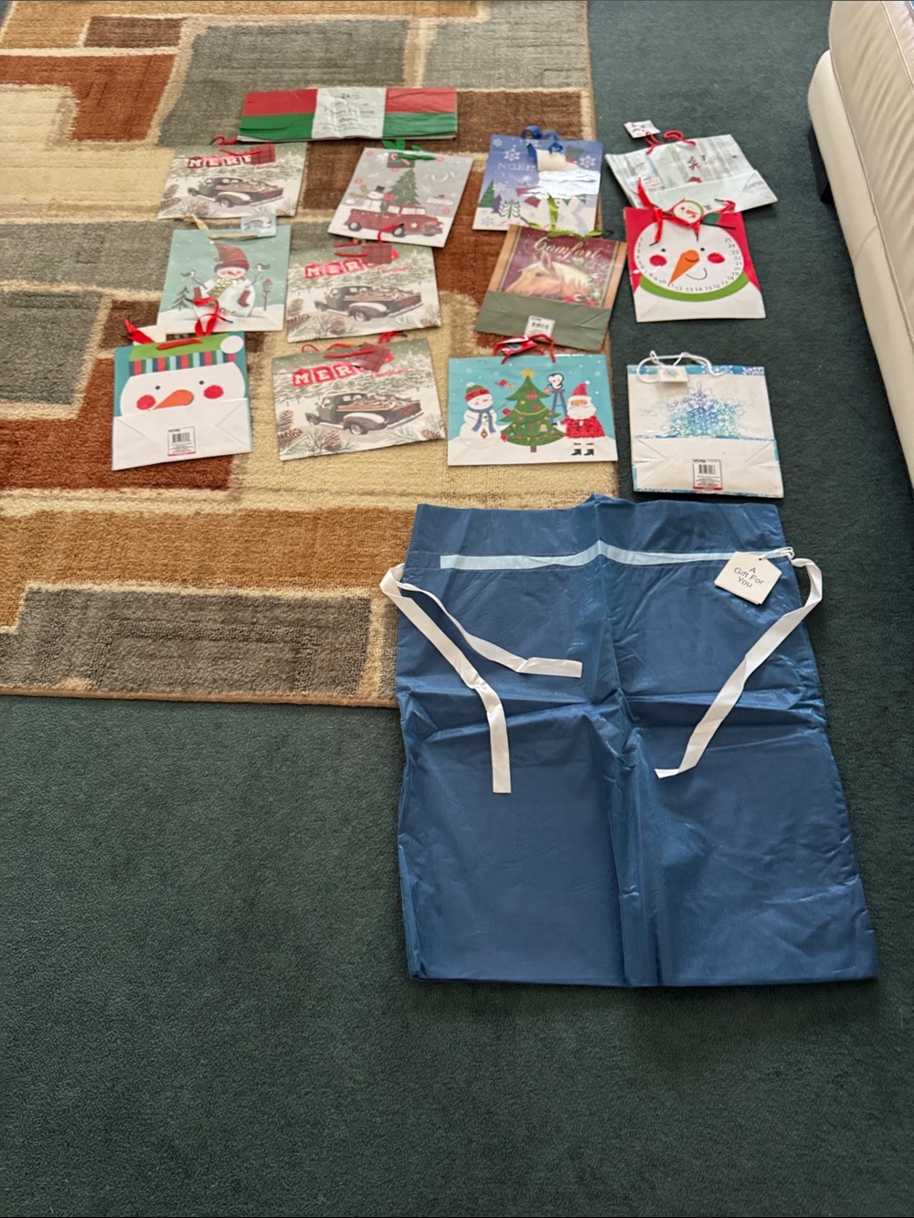 Blue Kids' Waterproof Art Smock Apron with Adjustable Ties